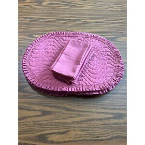Mauve cloth oval placemats with matching napkins set of eight